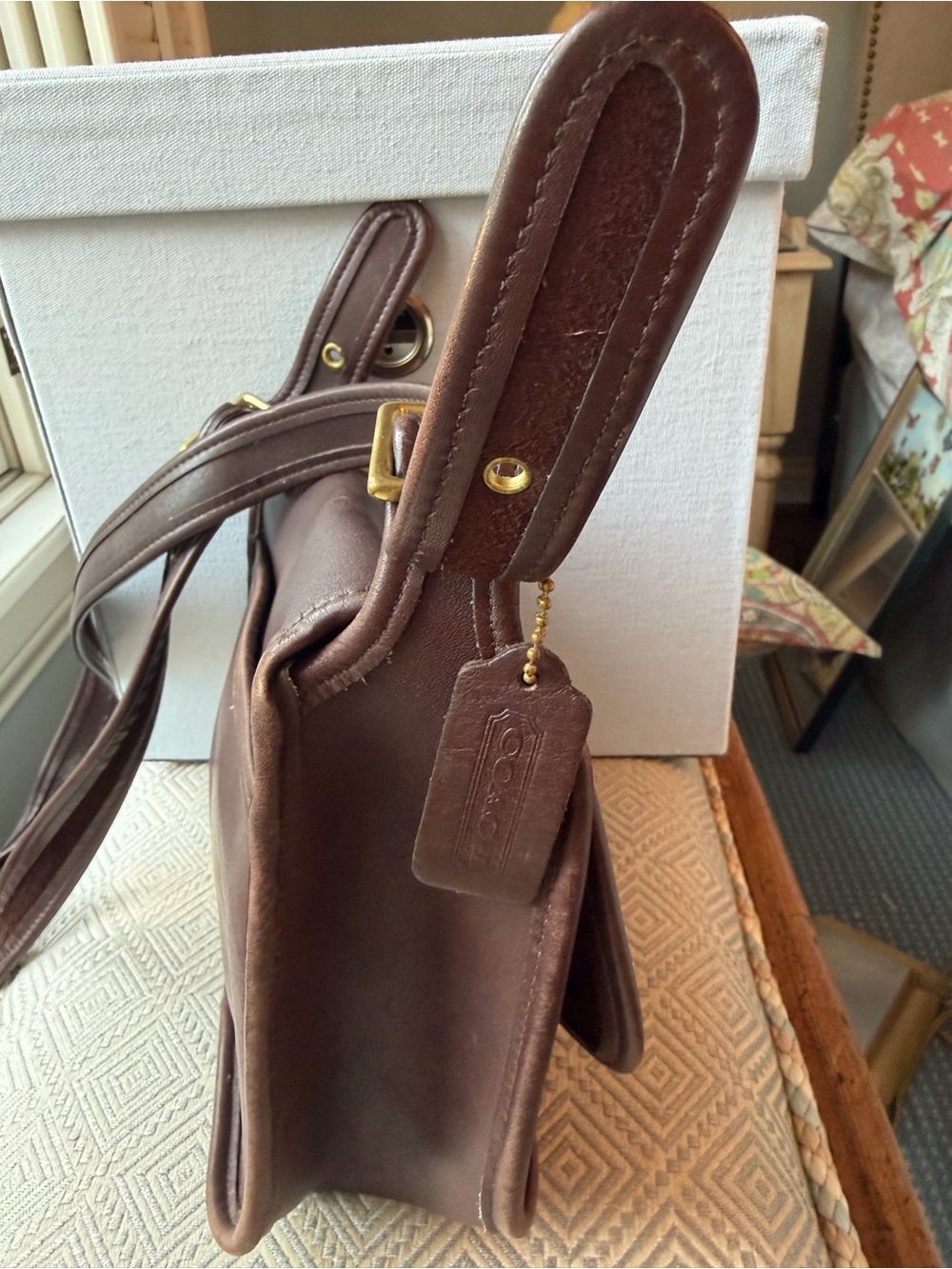 Coach Classic Brown Leather Vintage  Crossbody Legacy Trail Bag - Picture 3 of 12